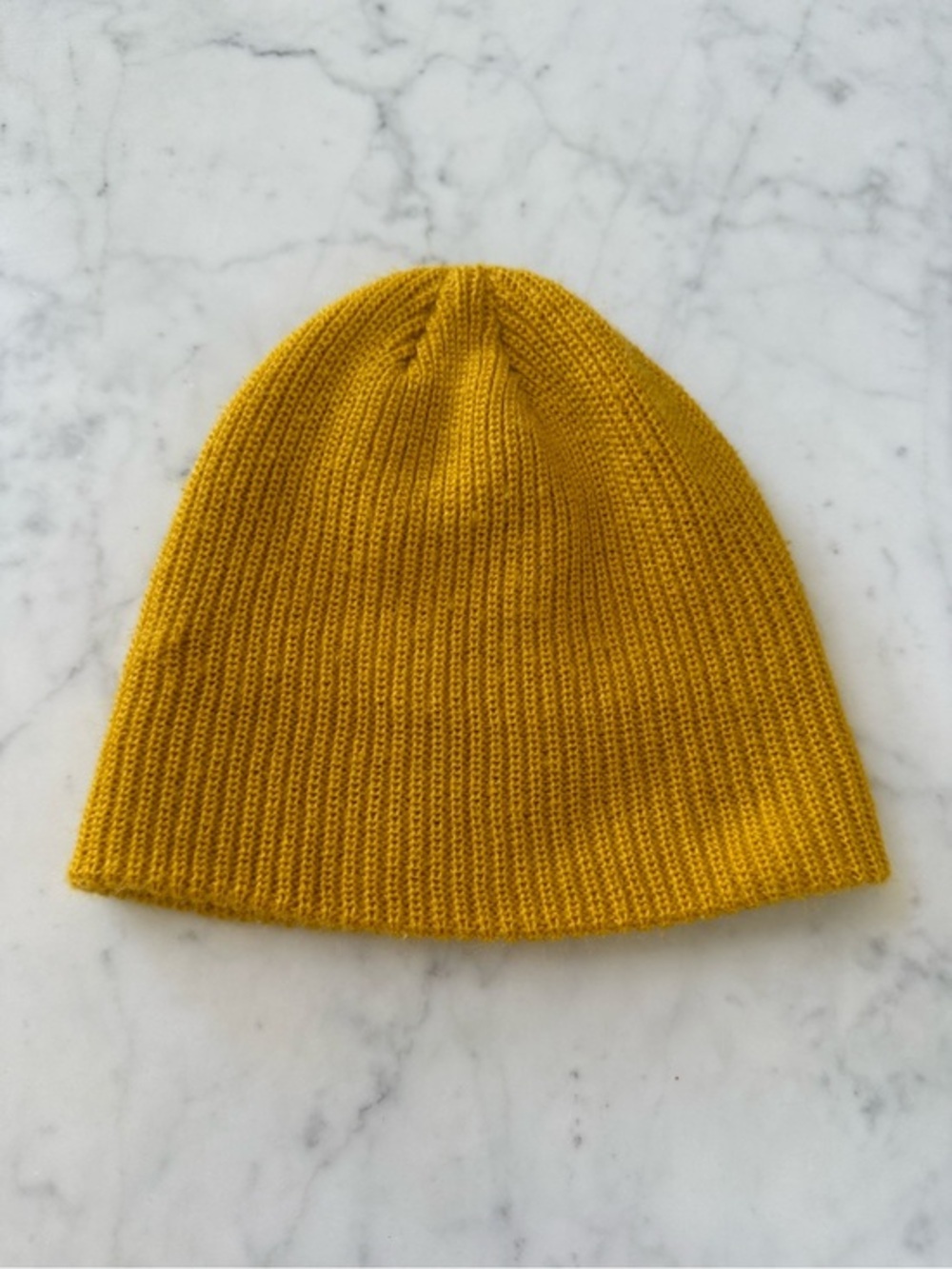 Boys Mustard Yellow Ribbed Knit Beanie Winter Hat OS